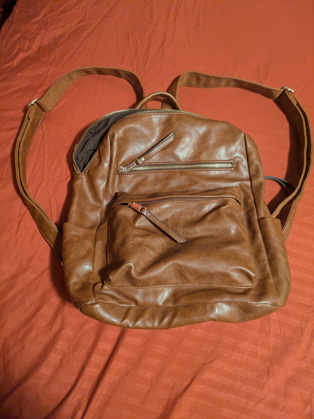 Brown Leather Backpack